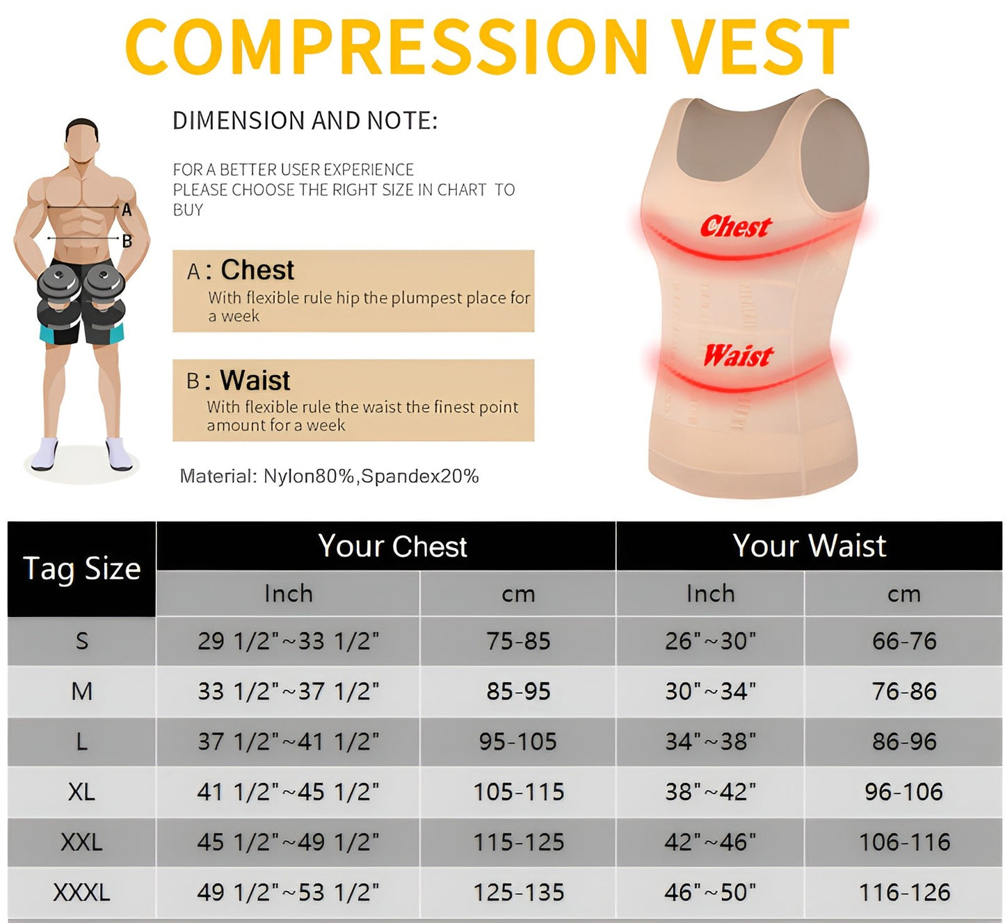 Mens Slimming Body Shaper Vest